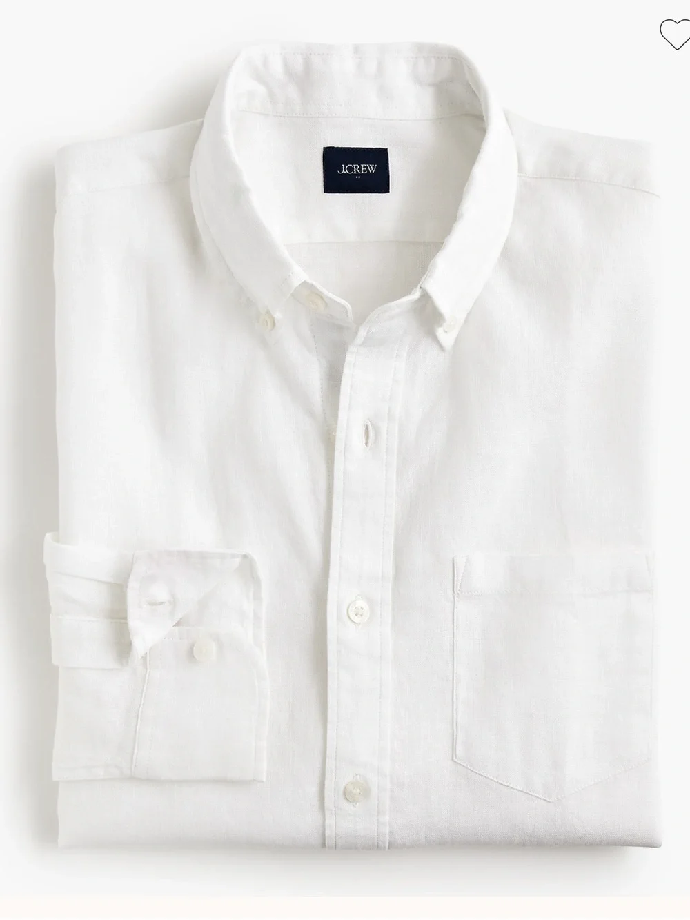 J crew white Classic-fit linen-blend shirt